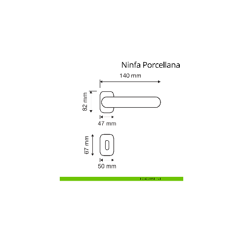 Maniglia con porcellana per porta interna Ninfa Porcellana Linea Calì rosetta artistica foro patent
