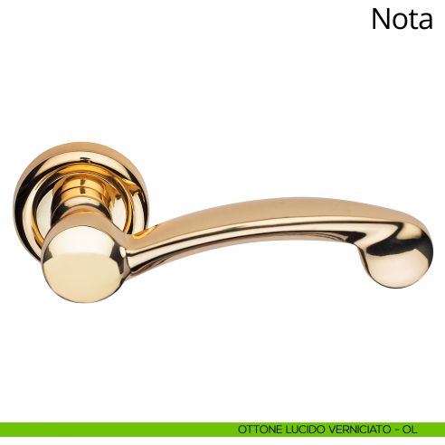 Maniglia per porta interna Nota Linea Calì ottone lucido verniciato
