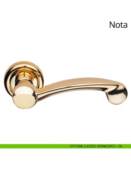 Maniglia per porta interna Nota Linea Calì ottone lucido verniciato