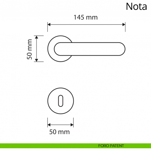 Maniglia per porta interna Nota Linea Calì foro patent
