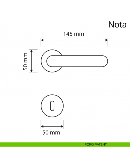 Maniglia per porta interna Nota Linea Calì foro patent