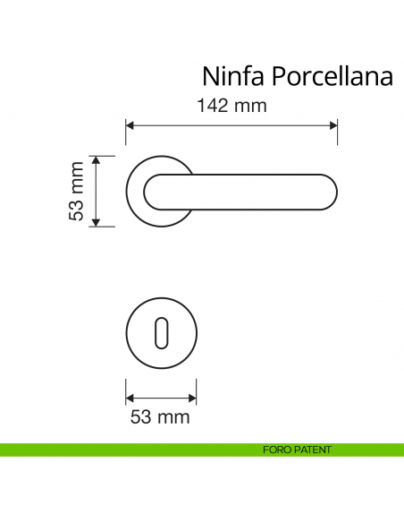 Maniglia con porcellana per porta interna Ninfa Porcellana Linea Calì con rosetta tonda foro patent