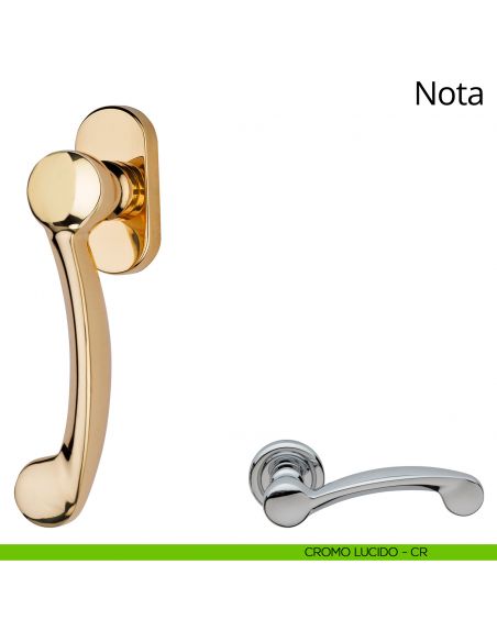 Maniglia per finestra martellina DK Nota Linea Calì cromo lucido