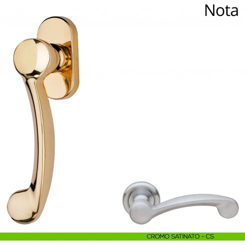 Maniglia per finestra martellina DK Nota Linea Calì cromo satinato