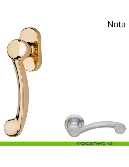 Maniglia per finestra martellina DK Nota Linea Calì cromo satinato