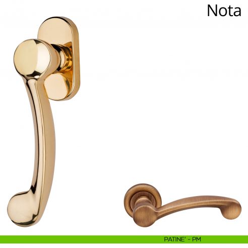 Maniglia per finestra martellina DK Nota Linea Calì patinè