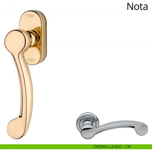 Maniglia per finestra martellina DK antintrusione Nota Linea Calì cromo lucido