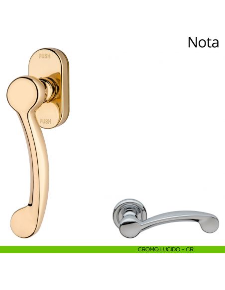 Maniglia per finestra martellina DK antintrusione Nota Linea Calì cromo lucido