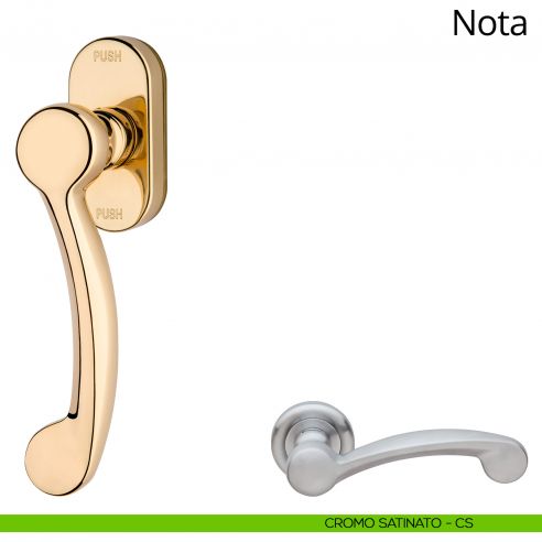 Maniglia per finestra martellina DK antintrusione Nota Linea Calì cromo satinato