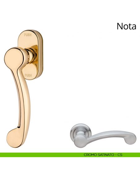 Maniglia per finestra martellina DK antintrusione Nota Linea Calì cromo satinato