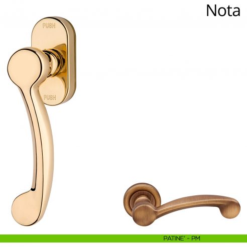 Maniglia per finestra martellina DK antintrusione Nota Linea Calì patinè