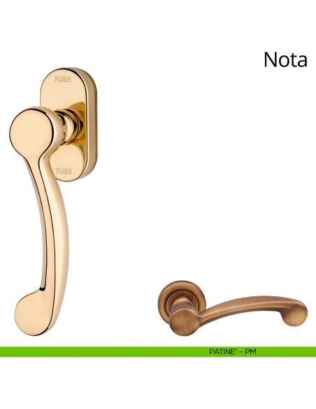 Maniglia per finestra martellina DK antintrusione Nota Linea Calì patinè