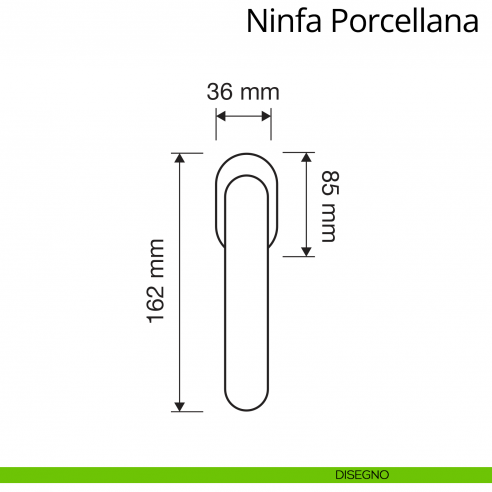 Maniglia con porcellana per finestra martellina DK Ninfa Porcellana Linea Calì disegno