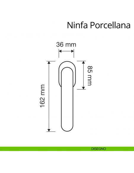 Maniglia con porcellana per finestra martellina DK Ninfa Porcellana Linea Calì disegno