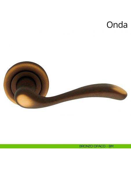 Maniglia per porta interna Onda Linea Calì bronzo opaco
