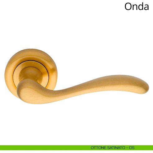 Maniglia per porta interna Onda Linea Calì ottone satinato