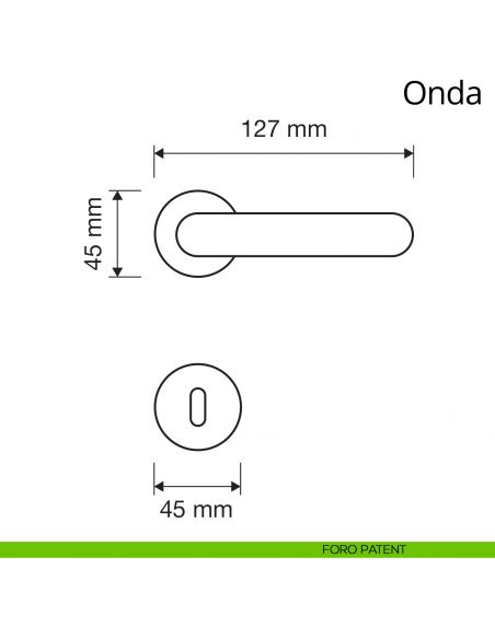Maniglia per porta interna Onda Linea Calì con rosetta semplice foto patent