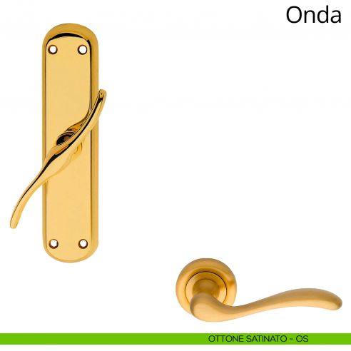 Maniglia per finestra cremonese Onda Linea Calì ottone satinato