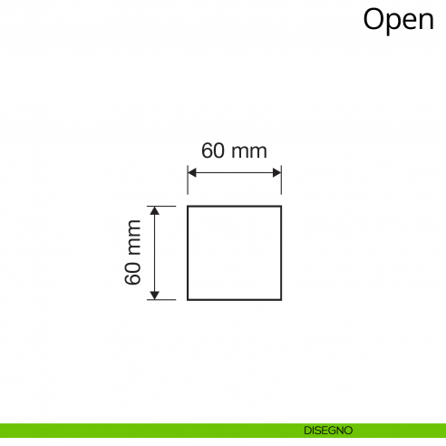 Pomolo quadrato per porta fisso Open Linea Calì