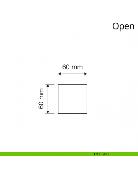 Pomolo quadrato per porta fisso Open Linea Calì