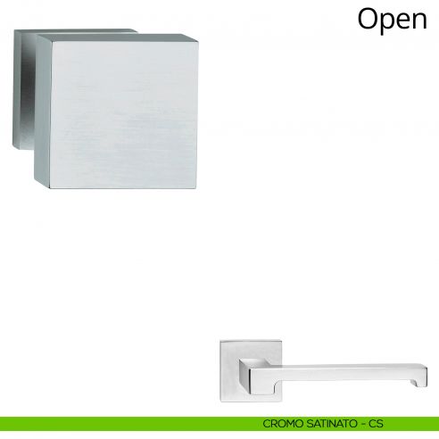 Pomolo quadrato per porta fisso Open Linea Calì cromo satinato