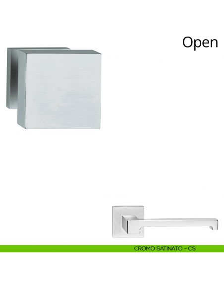 Pomolo quadrato per porta fisso Open Linea Calì cromo satinato
