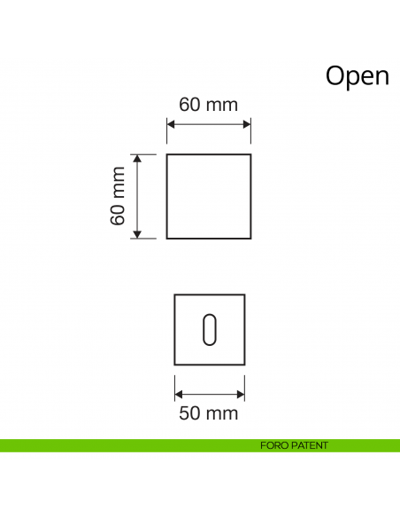 Pomolo quadrato per porta girevole Open Linea Calì