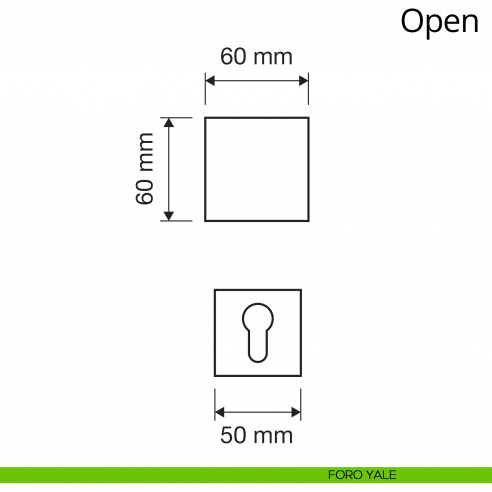 Pomolo quadrato per porta girevole Open Linea Calì