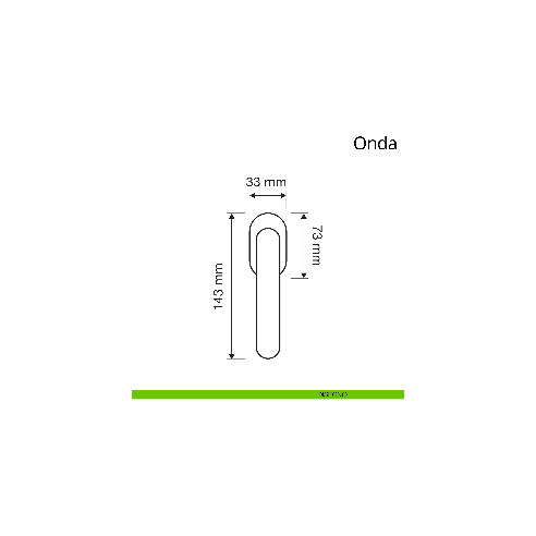 Maniglia per finestra martellina DK antintrusione Onda Linea Calì disegno