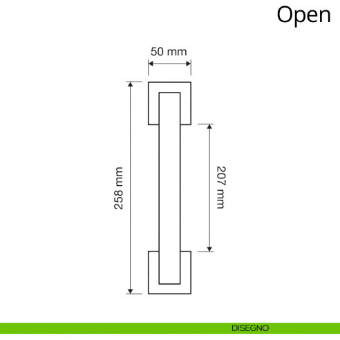 Maniglione per porta Open Linea Calì con rosette disegno