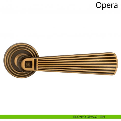 Maniglia per porta interna Opera Linea Calì con rosetta tonda bronzo opaco
