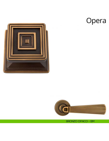 Pomolo per porta fisso Opera Linea Calì bronzo opaco