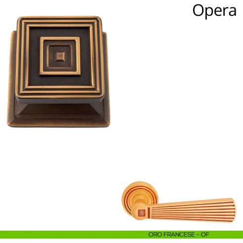 Pomolo per porta fisso Opera Linea Calì oro francese