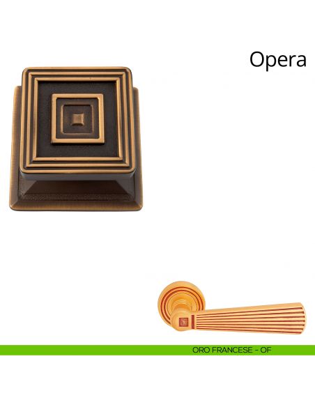 Pomolo per porta fisso Opera Linea Calì oro francese