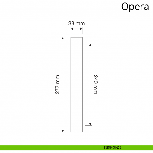 Maniglione singolo per porta Opera Linea Calì disegno