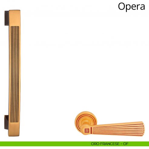 Maniglione singolo per porta Opera Linea Calì oro francese