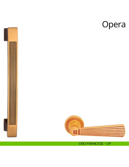 Maniglione singolo per porta Opera Linea Calì oro francese