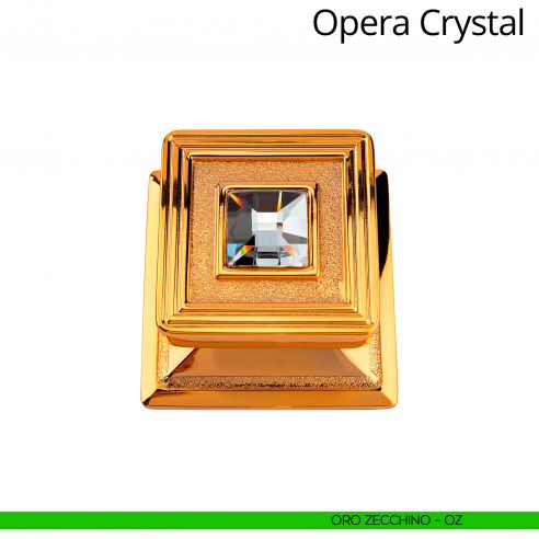 Pomolo Swarovski per porta fisso Opera Crystal Linea Calì oro zecchino