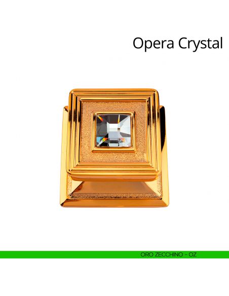 Pomolo Swarovski per porta fisso Opera Crystal Linea Calì oro zecchino