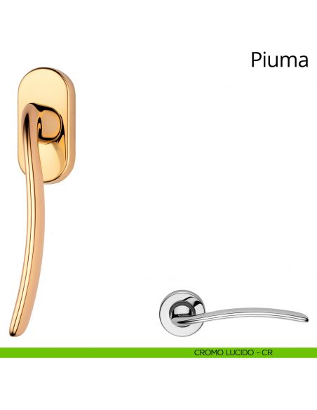 Maniglia per finestra martellina DK Piuma Linea Calì cromo