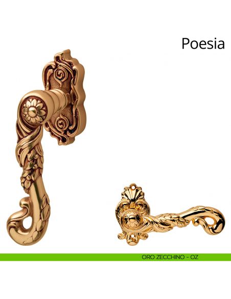 Maniglia per finestra martellina DK Poesia Linea Calì oro zecchino