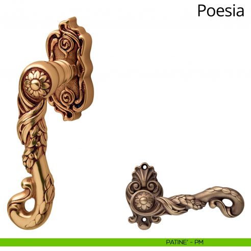 Maniglia per finestra martellina DK Poesia Linea Calì patinè