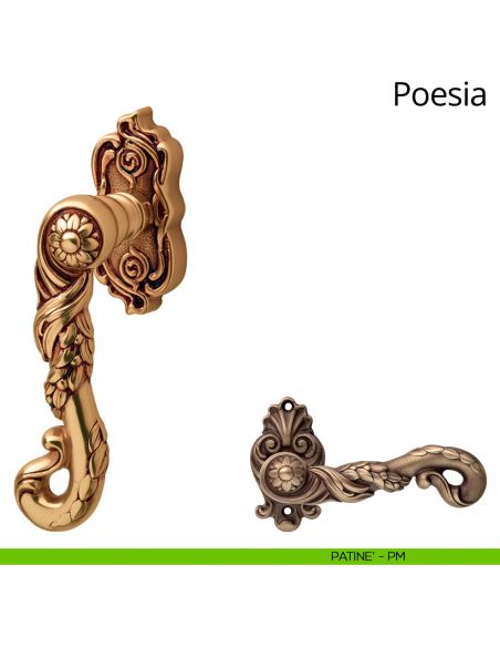 Maniglia per finestra martellina DK Poesia Linea Calì patinè