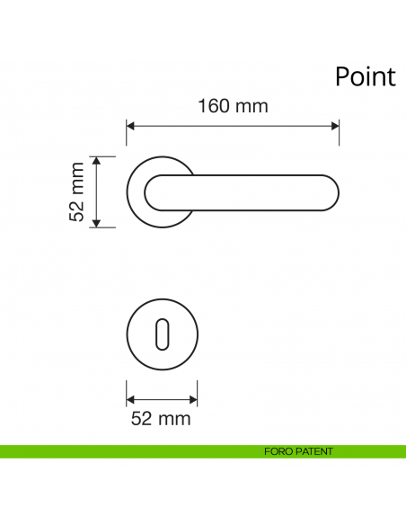 Maniglia per porta interna Point Linea Calì rosetta tonda tradizionale foro patent