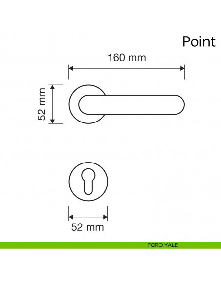 Maniglia per porta interna Point Linea Calì rosetta tonda tradizionale foro yale