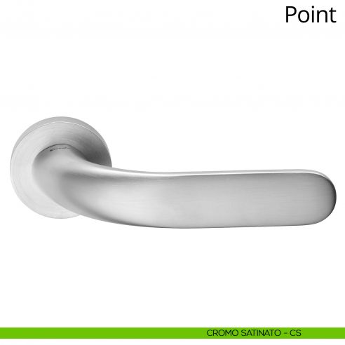 Maniglia per porta interna Point Linea Calì rosetta tonda bassa cromo satinato