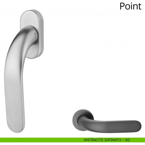 Maniglia per finestra martellina DK Point Linea Calì antracite satinato