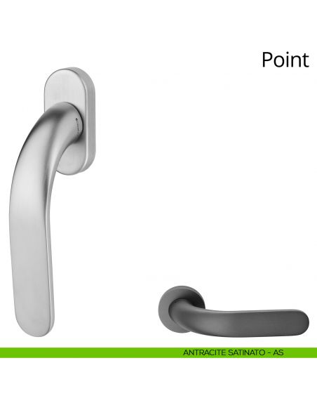 Maniglia per finestra martellina DK Point Linea Calì antracite satinato