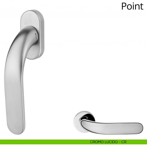 Maniglia per finestra martellina DK Point Linea Calì cromo lucido