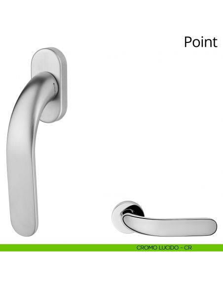 Maniglia per finestra martellina DK Point Linea Calì cromo lucido